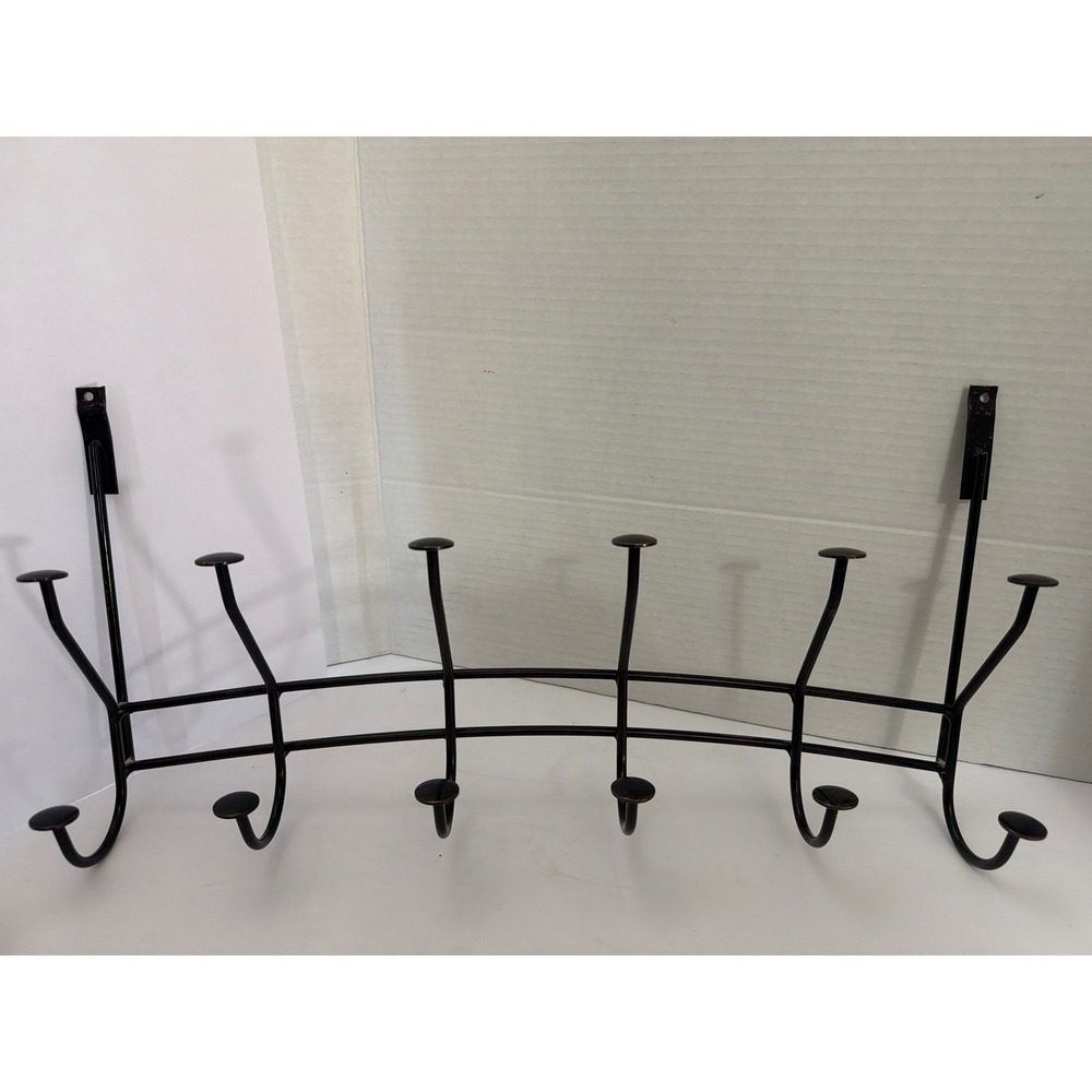 Metal Wall Mounted Coat Rack 12 Hooks Entryway Organizer Dark Bronze 19 Inch